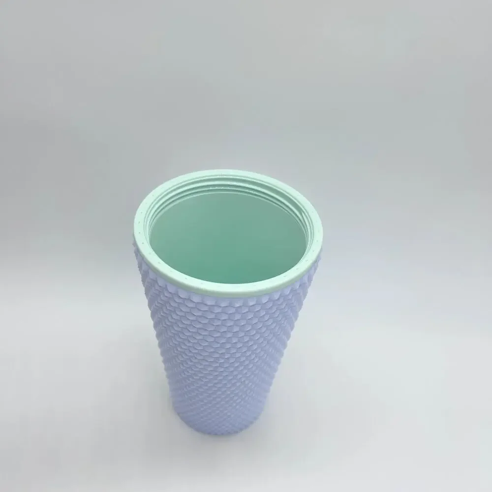 Starbucks Tumbler White Studded Cold Drink Cup Mint Green Interior 16 oz Coffee